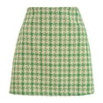 thumbnail image 1 of Mini Plaid Skirt for Women High Waist A line Slim Fit Pencil Spring Fall Skirts Casual Stretch Short Skirts, 1 of 9