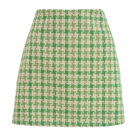 Mini Plaid Skirt for Women High Waist A line Slim Fit Pencil Spring Fall Skirts Casual Stretch Short Skirts