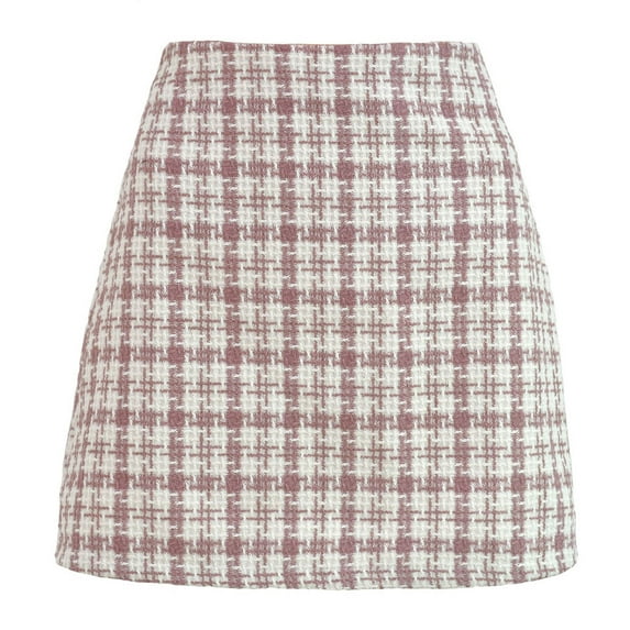 Mini Plaid Skirt for Women High Waist A line Slim Fit Pencil Spring Fall Skirts Casual Stretch Short Skirts