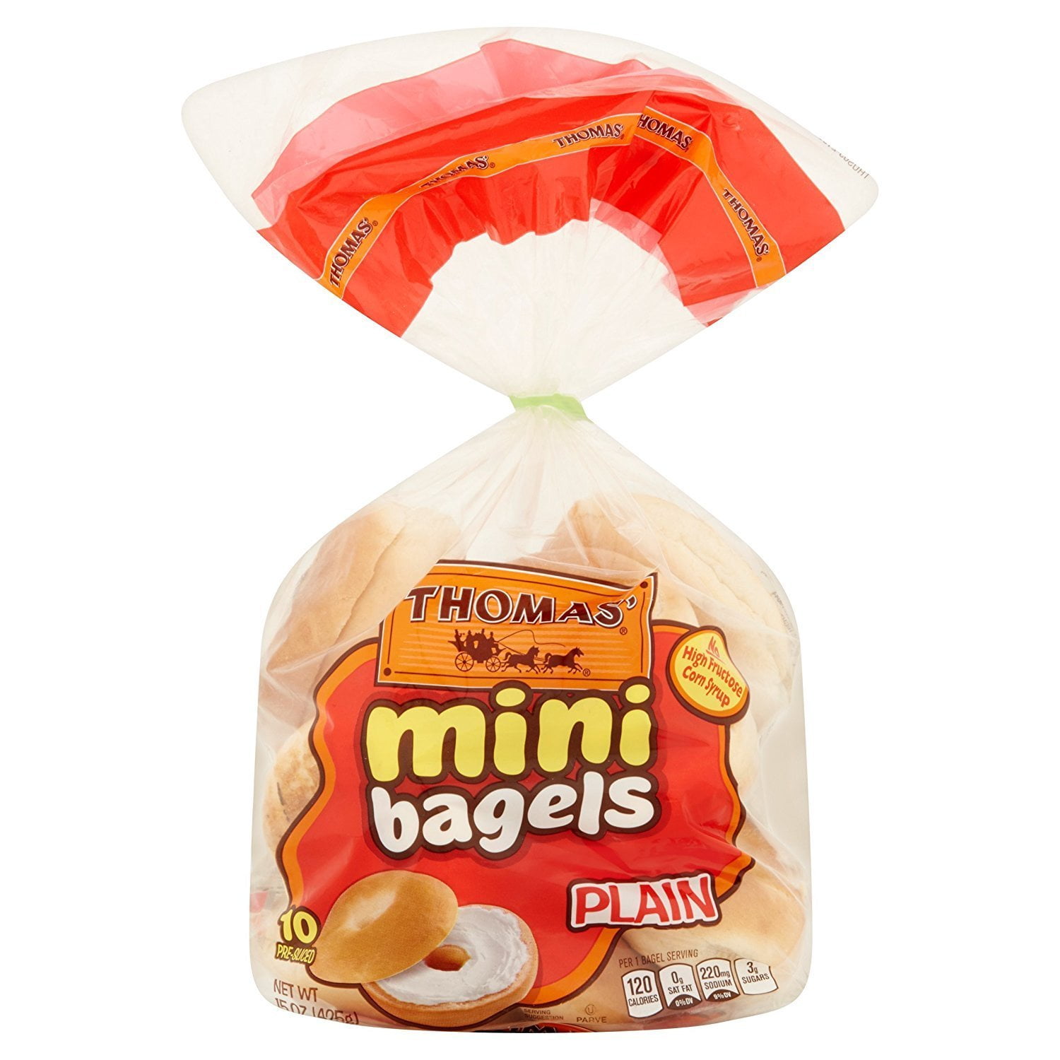 ' Mini Plain Presliced Bagels 15 Oz 2 Packs
