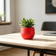 thumbnail image 1 of Mini Plants Pot,Marble Grain Plantser Resin Plastic Small Foliage Container Desktop Greenery,Balcony Potted,Indoor Plants Decor,2.76x2.76x2.1 Inch,Red, 1 of 7