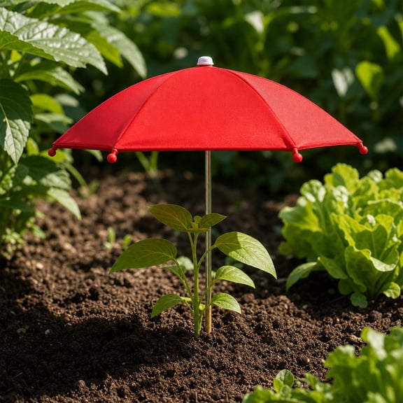 Mini Plants Sun Shade Umbrella Uv Protection Parasol with Ground Stake Adjustable for Potted Plants Succulents Herbs Balcony Garden Outdoor Heat Protection
