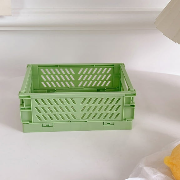 Mini Plastic Baskets, Durable and Reliable Folding Storage Crate, Ideal for Home Kitchen Classroom and Office Organization, Bathroom Storage