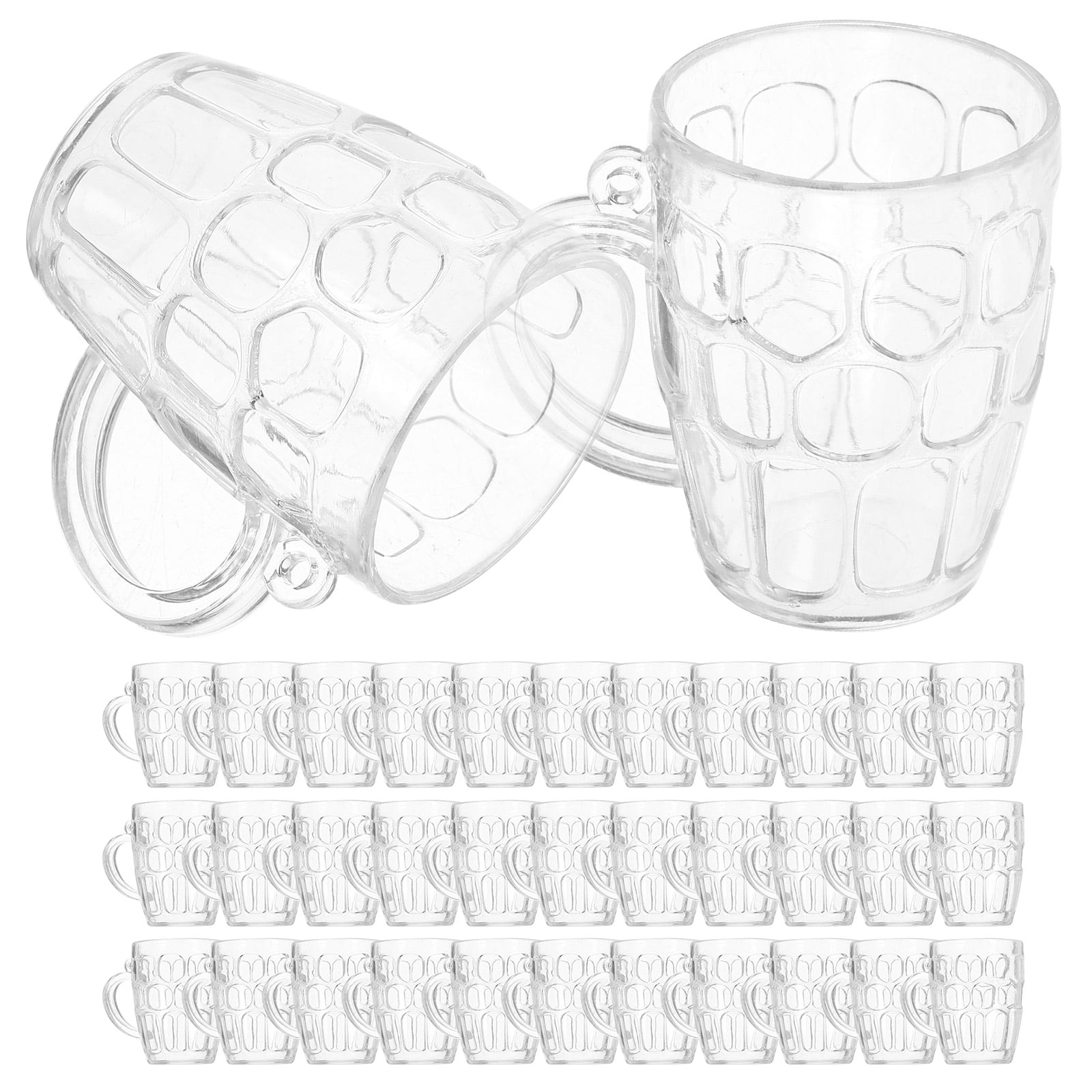 Mini Plastic Beer Mug 50 Pcs Water Miniature Cups Models Wedding Decor