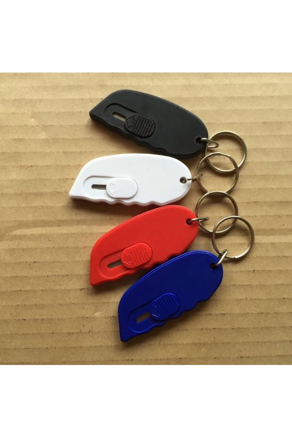 Mini Plastic Box Cutter Handed Keychain Box Opener Safe Package Opener Utility Knife Portable