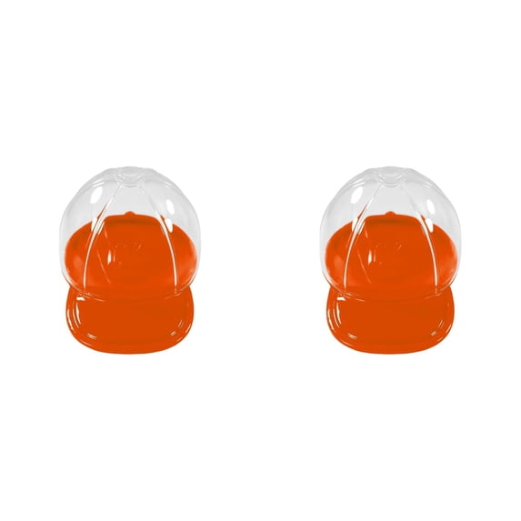 Mini Plastic Candy Boxes, Baseball Cap Shaped Treat Organizer, 2.3x1.5 inch Clear Party Favor Goodie Container, Small Storage Box with Width Lid, Ideal for Cookie Candy Gift Packaging,Watermelon Red