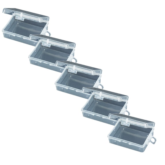 Mini Plastic Clear Beads Storage Containers Box, 5 Pcs Craft Storage Organizer for Beads, Jewelry Making, Mini Organizer Containers for Small Parts & Hardware, 2.6"x1.9"x0.9"