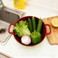 thumbnail image 1 of Mini Plastic Colander with Double Handles – 6 Inch Small Strainer for Fruits, Vegetables & Pasta, Dishwasher Safe, BPA-Free, Red, 1 of 4