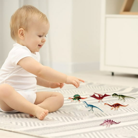 Mini Plastic Dinosaurs - 6-Piece Set, 2-4 Inch Assorted Dino Figures, Multicolor Party Favors, Kids Toys for Education & Games, Fun Gift Bag Fillers