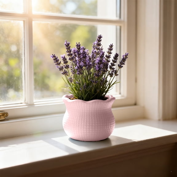 Mini Plastic Flower Pots Indoor Outdoor Juicy Macaron Color Planters 2.36in Desk Windowsill Decor, DIY Yarn Hook Twist Stick Ornaments, 1 Pack