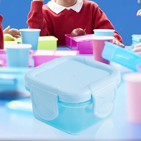 Mini Plastic Food Storage Containers with Airtight Lids, 60Ml Small Bento Boxes for Lunch, Snacks and Leftovers, Reusable for ki-ds, Blue