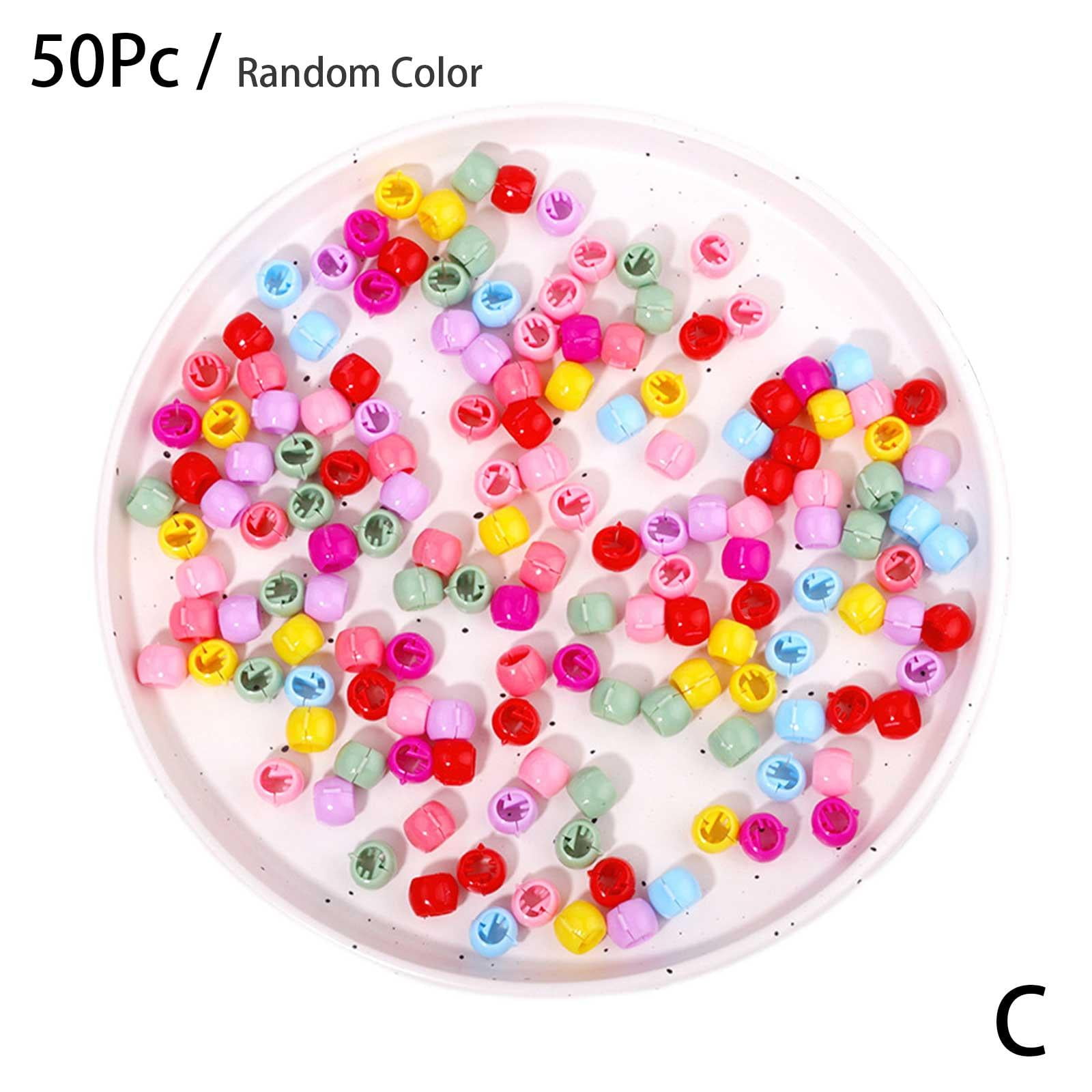 Mini Plastic Hair Claw Clips Grips For Womens Girls Candy Colour Beads ...