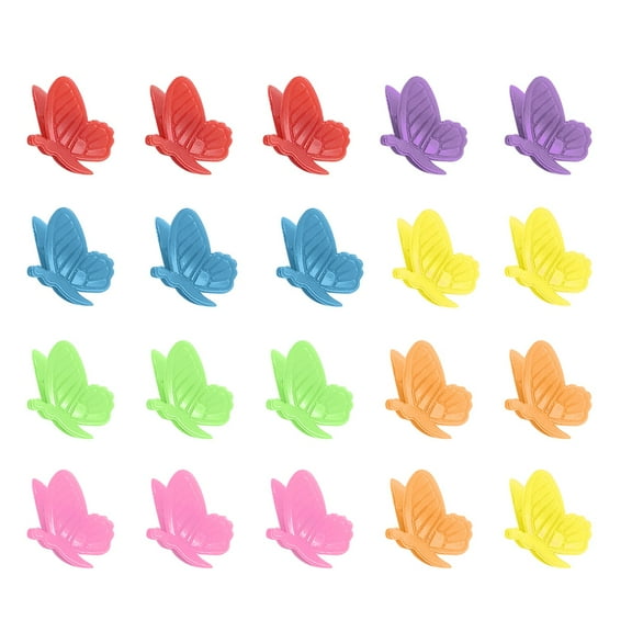 Mini Plastic Hair Clips, 20 Pieces, Butterfly Design, Random Mixed Colors: 20 Pieces Per Pack， Assorted Color Mini Jaw Clip Hairpin Accessories Women, Girls, Kids, Baby, Random