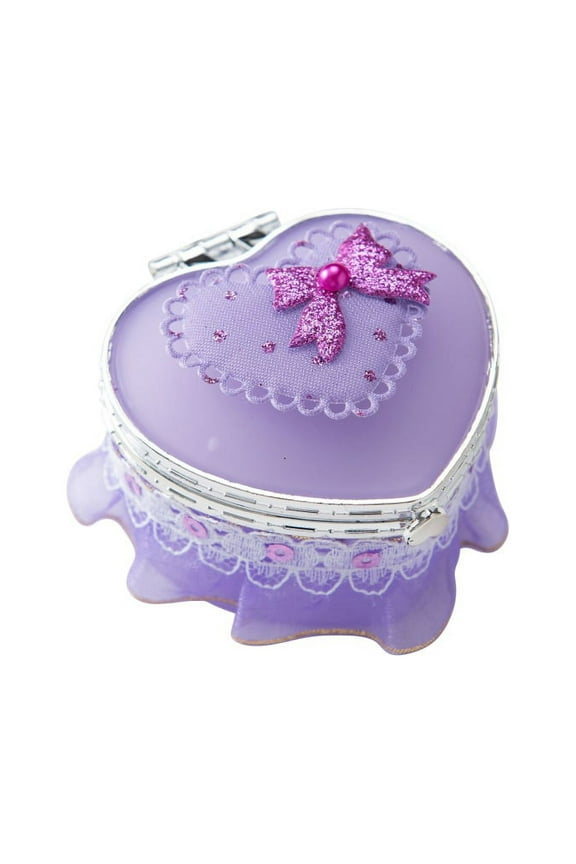 Mini Plastic Heart Shape Romantic Jewelry Box,Plastic Jewelry Storage Organizer Jewelry Display Case for Earrings Rings Bracelets Gift for Girls Women Purple