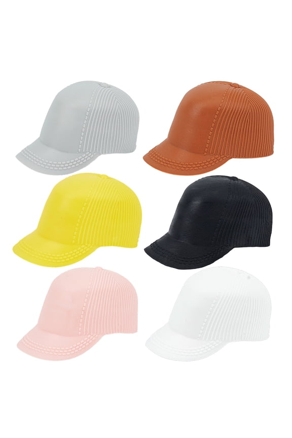 Mini Plastic Peaked Cap for Mixed Color 53x32.5x34mm