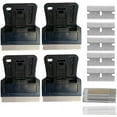 thumbnail image 1 of Mini Plastic Razor Blade Scraper High Visibility Window Scraper Paint Scraper with 5 Spare Metal Razor Scraper Blades Scraping Sticker Decal Residue Label,Black, 1 of 5