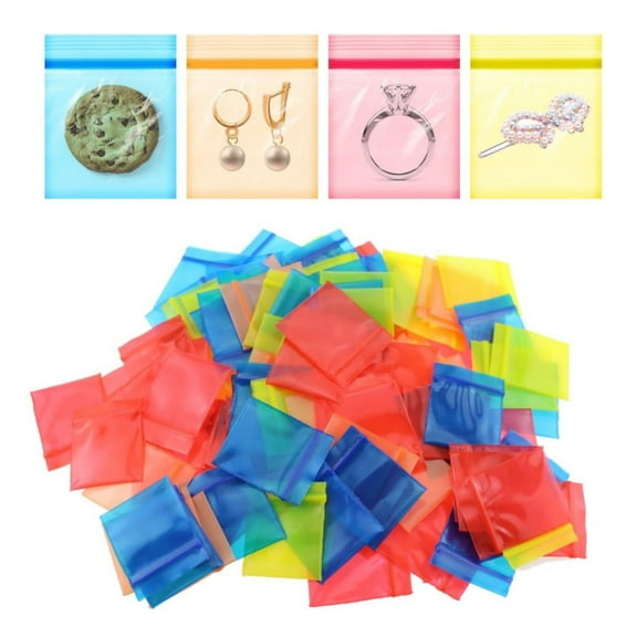 Mini Plastic Seal Jewelry Bags,200pack of Small Ziplock Bags for Pills,QZS Resealable Tiny Zipper Pouches for Jewelry,Candy,Beads