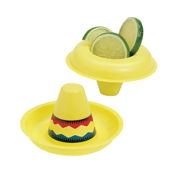 Mini Plastic Sombrero Hats - Party Decor - 12 Pieces