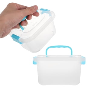 Mini Plastic Storage Bin, Stackable and Nestable Storage Boxes with Lids and Secure Latching Buckles, Small Clear Storage Container Crafts Jewelry Beads, 1 Pcs, 5.5x2.95"