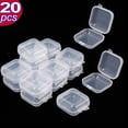 thumbnail image 1 of 1-20Pcs Mini Plastic Storage Containers Box Portable Pill Medicine Holder Storage Organizer Jewelry Packaging for Earrings Rings 20pcs, 1 of 5