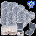 thumbnail image 1 of Mini Plastic Storage Box Square Transparent Organizer for Necklace Earrings Rings Jewelry Packaging Boxes Storager Container 50pcs, 1 of 6