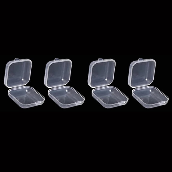 Mini Plastic Storage Containers Box Portable Pill Medicine Holder Storage Organizer Jewelry Packaging for Earrings Rings 4pcs