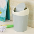 thumbnail image 1 of Mini Plastic Trash Can - 6.6" x 4" x 5.2" Small Covered Waste Bin for Desk, Kitchen, Living Room, Office - 1PC Compact Garbage Can, 1 of 2