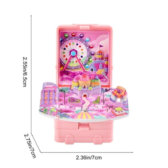 Mini Playground for Kids, Stereoscopic Playground Campus Folding Backpack Keychain Toy for Student Bag Hanging Decor