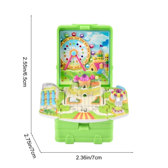 Mini Playground for Kids, Stereoscopic Playground Campus Folding Backpack Keychain Toy for Student Bag Hanging Decor