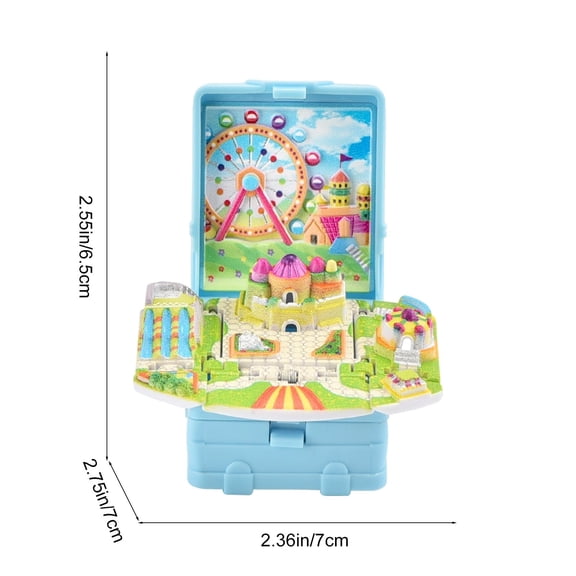 Mini Playground for Kids, Stereoscopic Playground Campus Folding Backpack Keychain Toy for Student Bag Hanging Decor