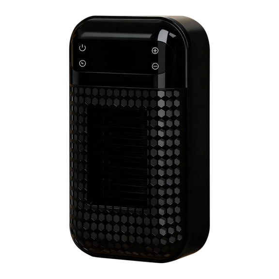 Mini Plug in Heater,Portable Wall Space Heater,Small Wall Heating with Adjustable Thermostat, Wall Plug In Heater with LED Display for Home Office Bathroom Camping Indoor Use(Black1)