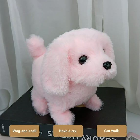 Sahpxhe Mini Plush Dog Toy Puppy Simulation Pet Dog Can Walk Labrador Dog Children's Toy Can Call Toy Dog