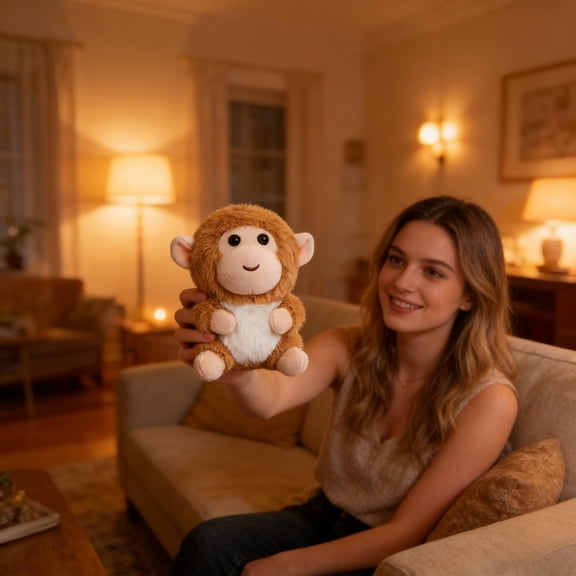 Mini Plush Monkey Toy – Soft Cuddly Stuffed Animal with Removable Accessories, Adorable Crafting Companion for Teens Adults Collectors