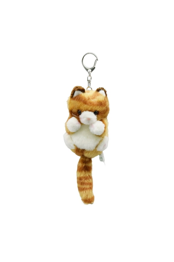 Mini Plush Orange Cat Stuffed Animal Keychain for Kids Bag, Purse, Backpack, Handbag