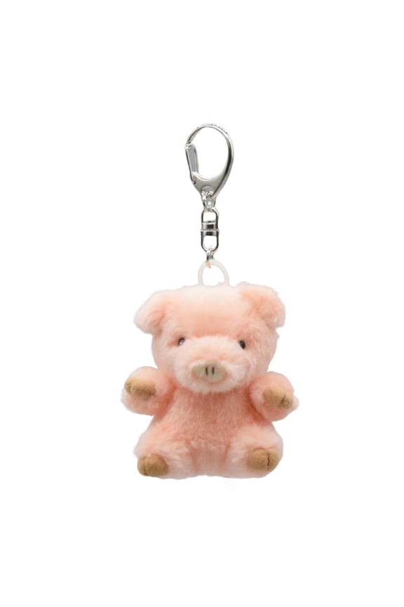 Mini Plush Pink Pig Stuffed Animal Keychain for Kids Bag, Purse, Backpack, Handbag