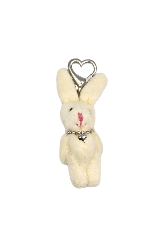 Mini Plush Rabbit Charm Keychains Sweet Cute Pendant Y2K Car Keyring Backpack Decoration Fashion Jewelry for Women Girl