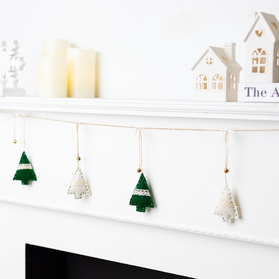 Mini Plush Trees with Jingle Bells Christmas Garland - 5.75'