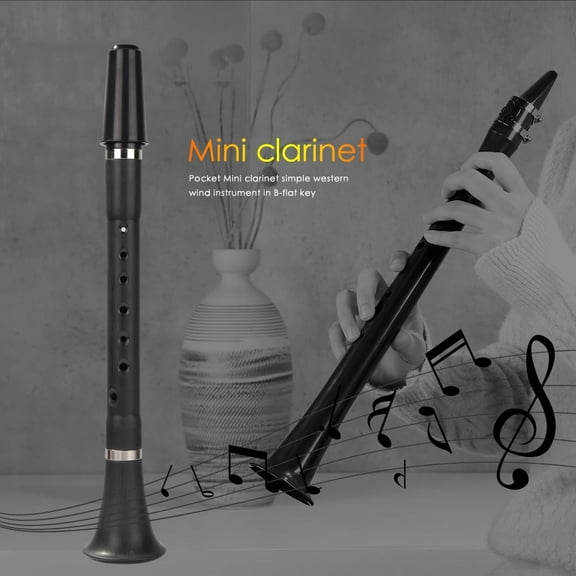Mini Pocket Bb B Flat Clarinet Woodwind Instrument for Beginners Practice Musical Instrument Accessories