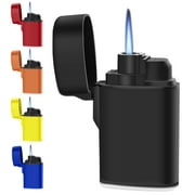 Mini Pocket Cigar Lighter Jet Torch Windproof Refillable Lighters PACK of 5 Black Red Blue Orange Yellow(Butane not Included)