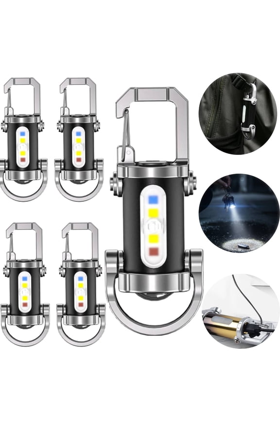 Mini Pocket Keychain Flashlight, 1200 Lumens EDC Mini Keychain Flashlight, Portable Rechargeable Bright Mini Keychain Flashlight for Camping Outdoor (1Pcs)