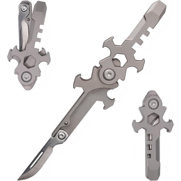Mini Pocket Knife Multitool, 7 in 1 Titanium Multitool Tool, Multifunctional Knife, Mini Tool, Crowbar, Bottle Opener, Saw Wrench, Small Tools, Men's Gadget