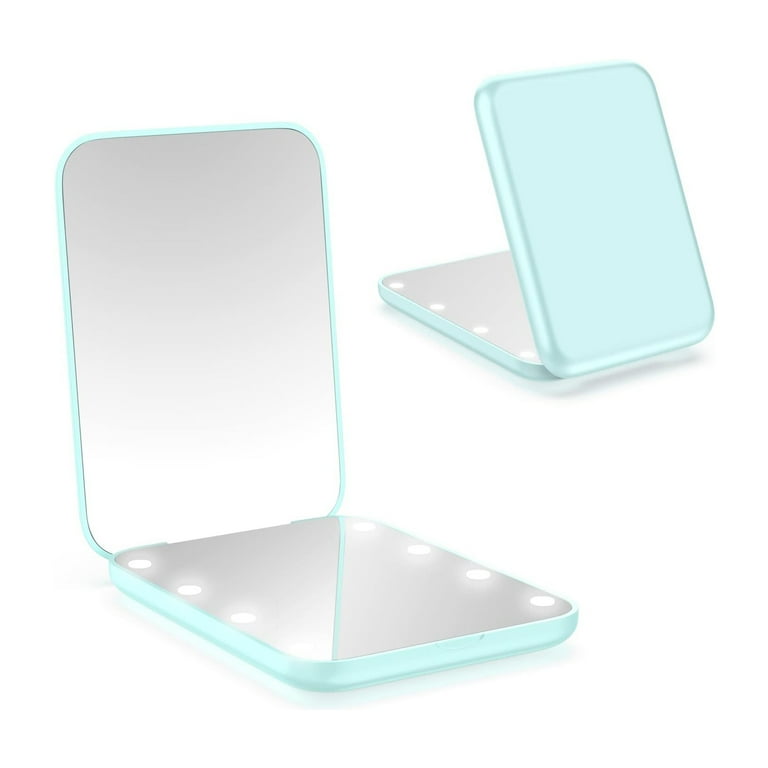 Mini Pocket Mirror Led Compact Mirror 2X Magnification Foldable Portable Mirror Travel Makeup Mirror Lighted Compact Mirror Walmart