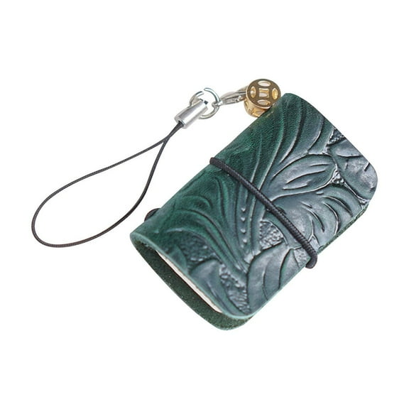 Mini Pocket Notebook, Cosmug Super Mini Pocket Notepad, Creative Multi Purpose Leather Ledger, for Pocket, Travel, Note Taking and Daily Use (Green_Style C)