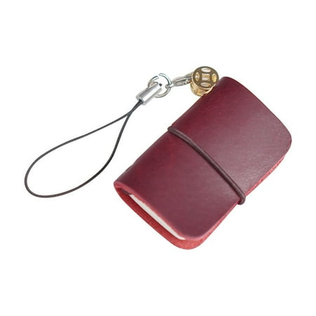Mini Pocket Notebook Leather Journal Notepad Multi Purpose Small Leather Ledger Vintage Refillable Mini Diary for Women Men Travelers Students Gift Idea Writing Scratch Book