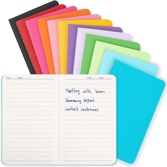 Mini Pocket Notebooks Bulk 3.5 x 5.5 Inches 12 Pack Small Note Pads Lined Little Journals for Students Nurses Teachers, 30 Sheets/60 Pages(Colorful Cover)