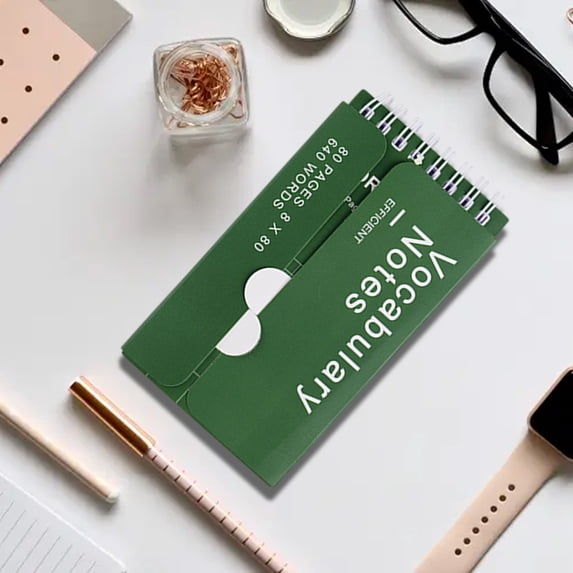 Mini Pocket Notepad 80 Sheets Vocabulary Notebook with Double Opening Design Ebbinghaus Study System for Language Learning Campus Use