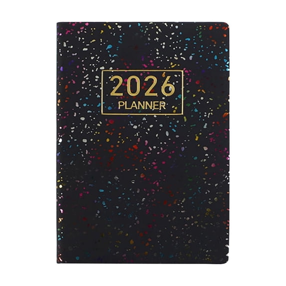 Mini Pocket Planner Notebook,3x4 Inch Star Pattern Pocket Notepad for Daily Agenda Recording,Travel Memo Keeping & Schedule Calendar Planner,Black