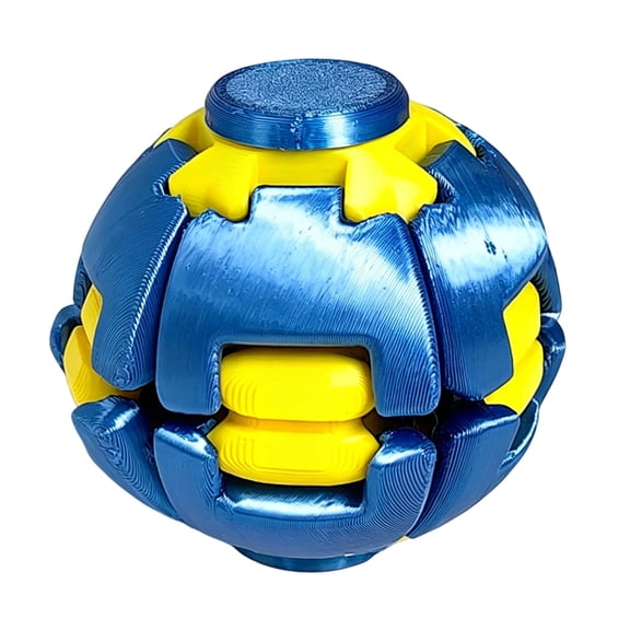 Mini Pocket Push Spin Fidget Ball, 2-in-1 Press Auto Rotate Design, Switchable Dual Modes Ease Anxiety and Stress