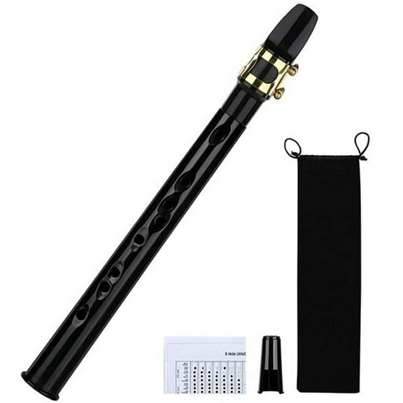 Mini Pocket Saxophone C Key, Black Plastic Portable Woodwind Instrument, 13.19 Inches for Music Lovers On The Go