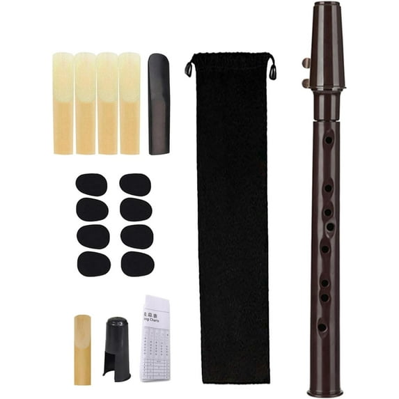 Mini Pocket Saxophone C Key, Easy to Play Portable Compact Woodwind Instrument for Beginners/Kids/Amateurs, Music Lovers/Instrument Players - Coffee